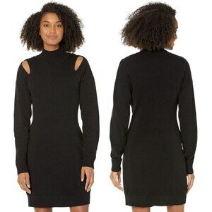 BCBGeneration Womens Small Black Long Sleeve Shoulder Cut Out Dress NEW